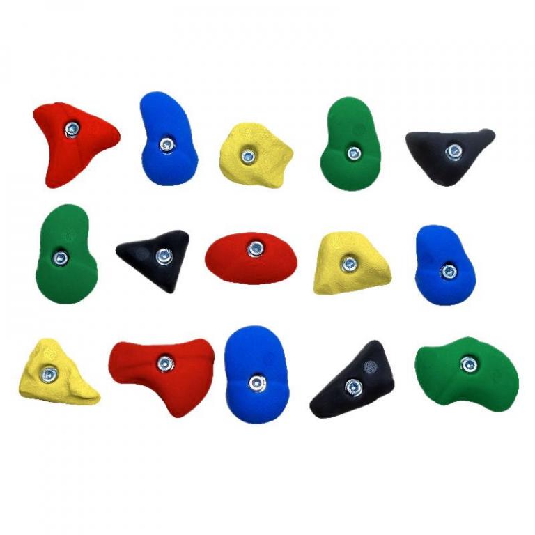 Diese Schulklettergriffe für Kinder sind in verschiedenen Farben verfügbar.